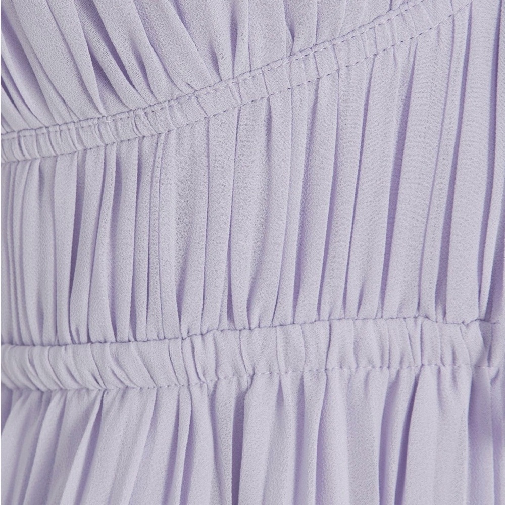 Self Portrait Lavender Pleated Midi Dress, Size 4 - Picture 3 of 6